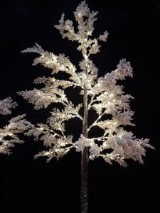 Winterbaum mit Beleuchtung als Weihnachtsdeko zu mieten bei Carpe Diem Events